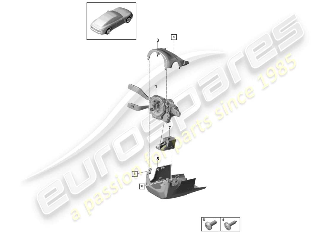 porsche 2021 (panamera 971-1) interruttore piantone dello sterzo schema delle parti