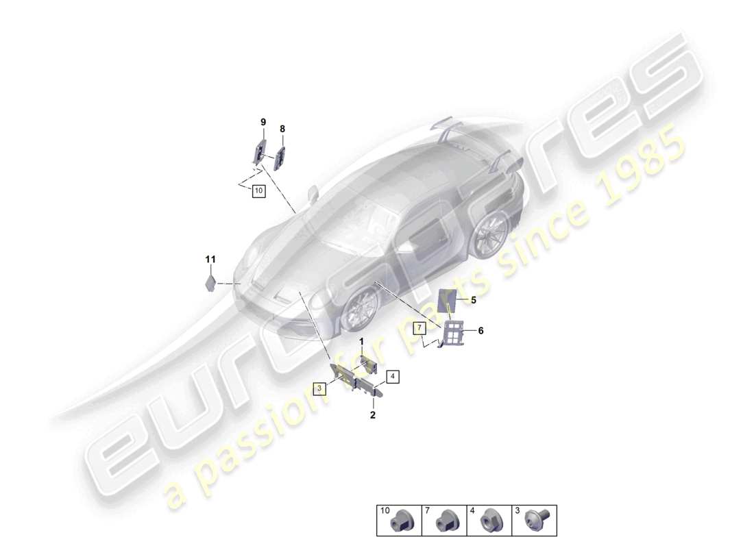 porsche 2026 (992-2 gt3) centraline centralina per sistemi di assistenza alla guida centralina per termogestione centralina (bcm) per sistema di convezione e alimentazione ob centralina per apertura porta garage schema dei componenti