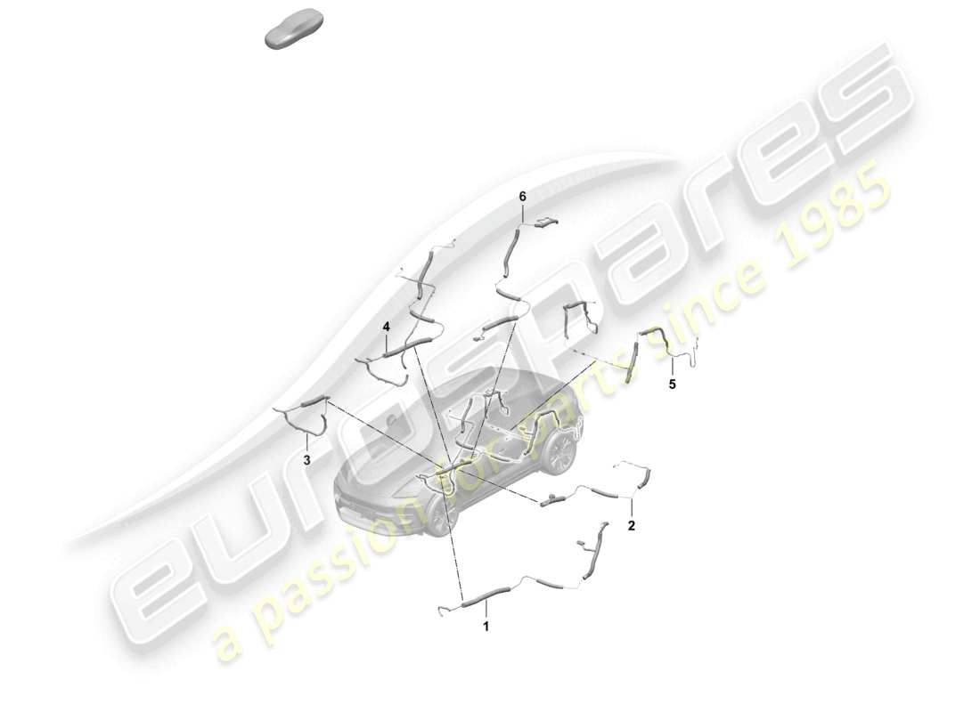 porsche 2025 (macan-e) sezione cablaggio posteriore diagramma delle parti