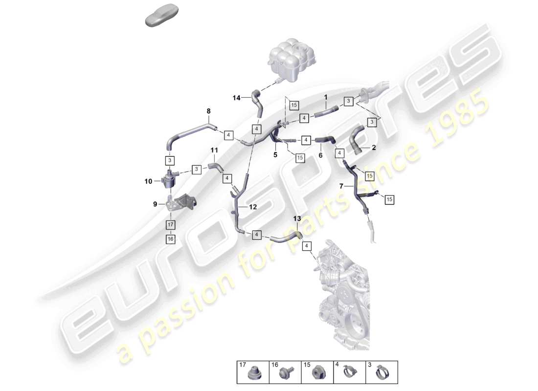 porsche 2026 (cayenne e3 pa) riscaldatore per modelli senza riscaldatore ausiliario schema delle parti