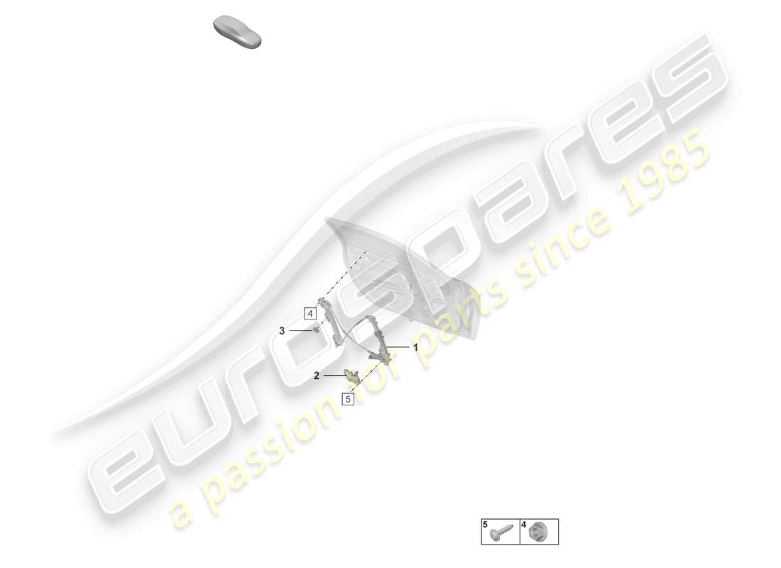 porsche 2022 (992-1 gt3/rs/st) schema delle parti del regolatore della finestra
