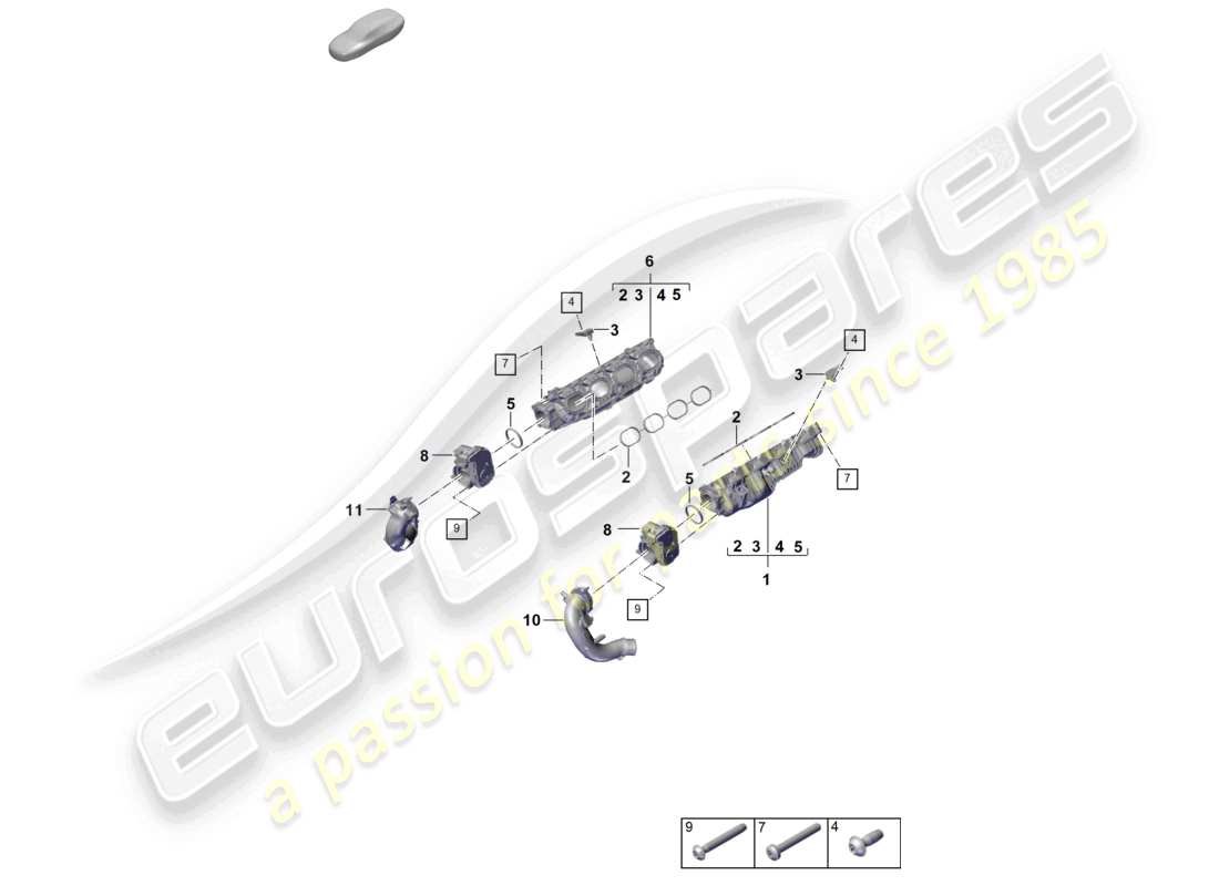 porsche 2025 (cayenne e3 pa) schema elettrico della valvola a farfalla del collettore di aspirazione