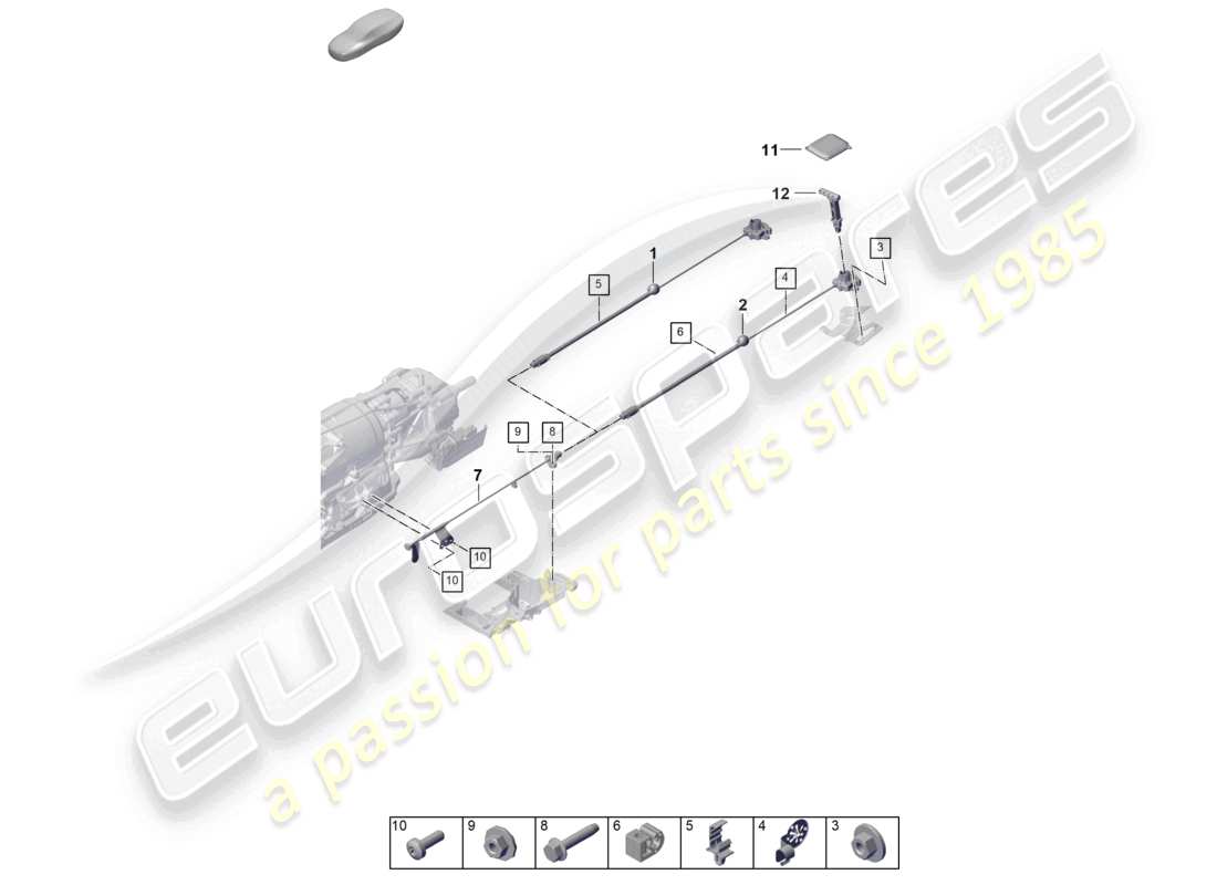porsche 2023 (cayenne e3 pa) unità di azionamento per lo sblocco di emergenza per il cambio automatico 8-speed schema delle parti