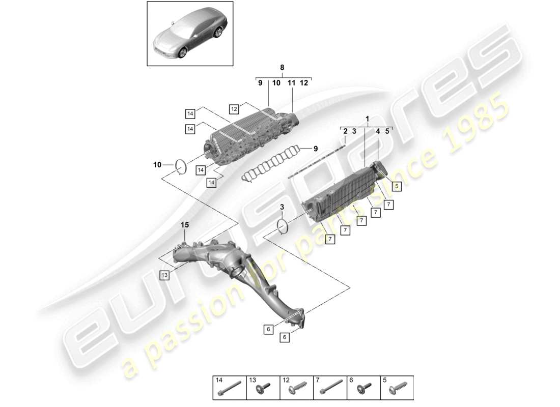 porsche 2021 (panamera 971-1) collettore di aspirazione diagramma delle parti