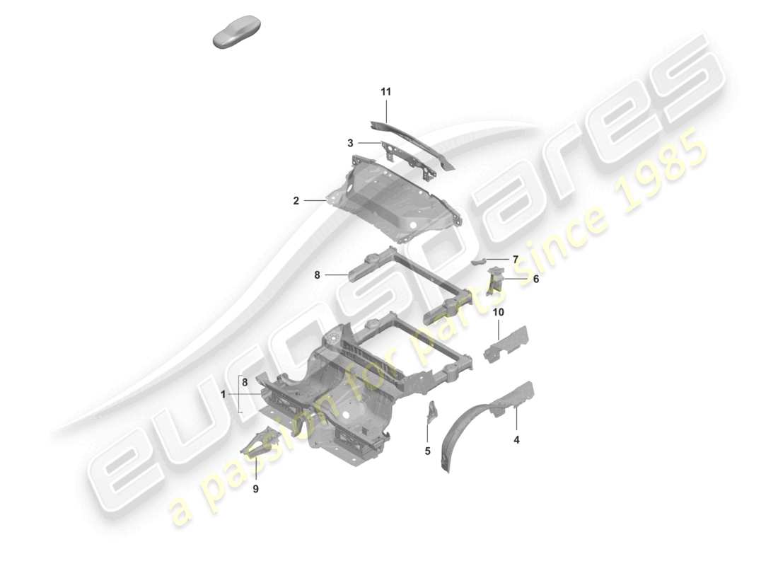 porsche 2023 (992-1 turbo / s) diagramma delle parti posteriori della coupé