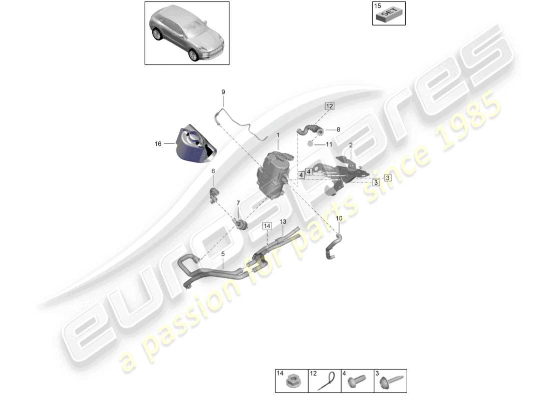 porsche 2021 (macan) accessori per riscaldatore ausiliario diagramma delle parti