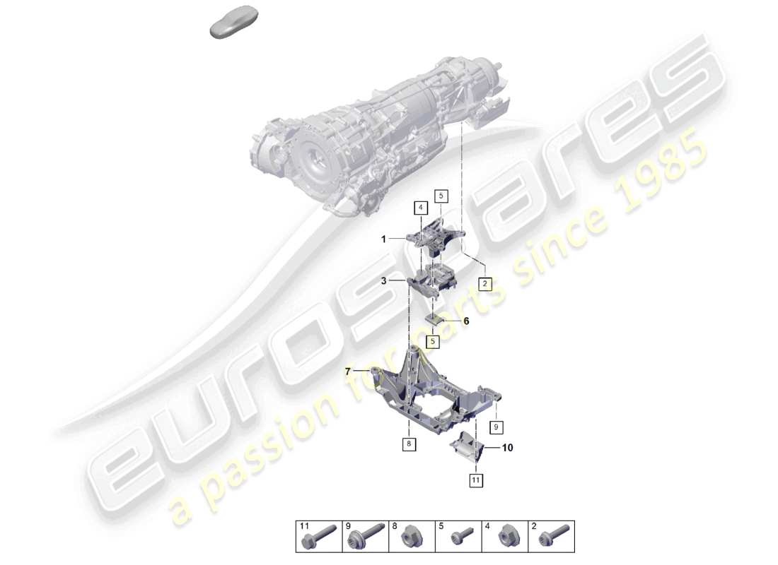 porsche 2026 (cayenne e3 pa) supporto di trasmissione del cambio diagramma delle parti