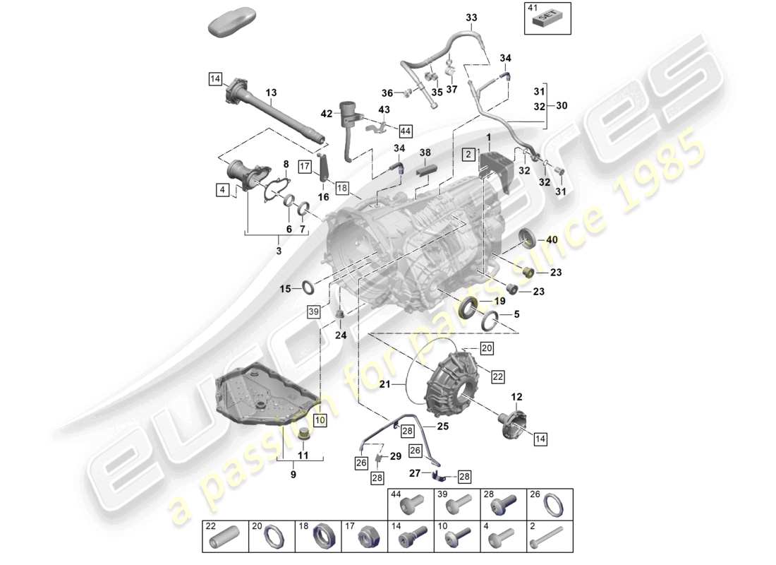 porsche 2026 (992-2 gt3) 7-speed cambio a doppia frizione - pdk - parti singole schema delle parti