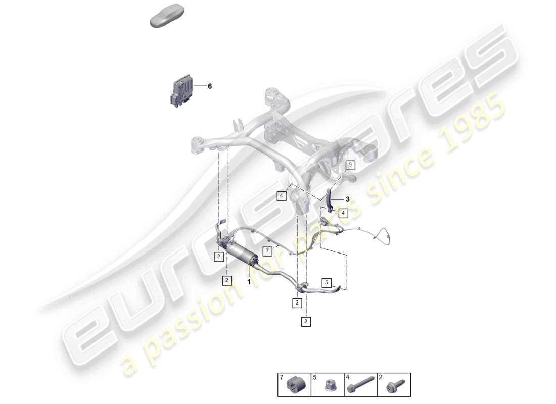 porsche 2023 (cayenne e3 pa) barra antirollio assale posteriore diagramma delle parti