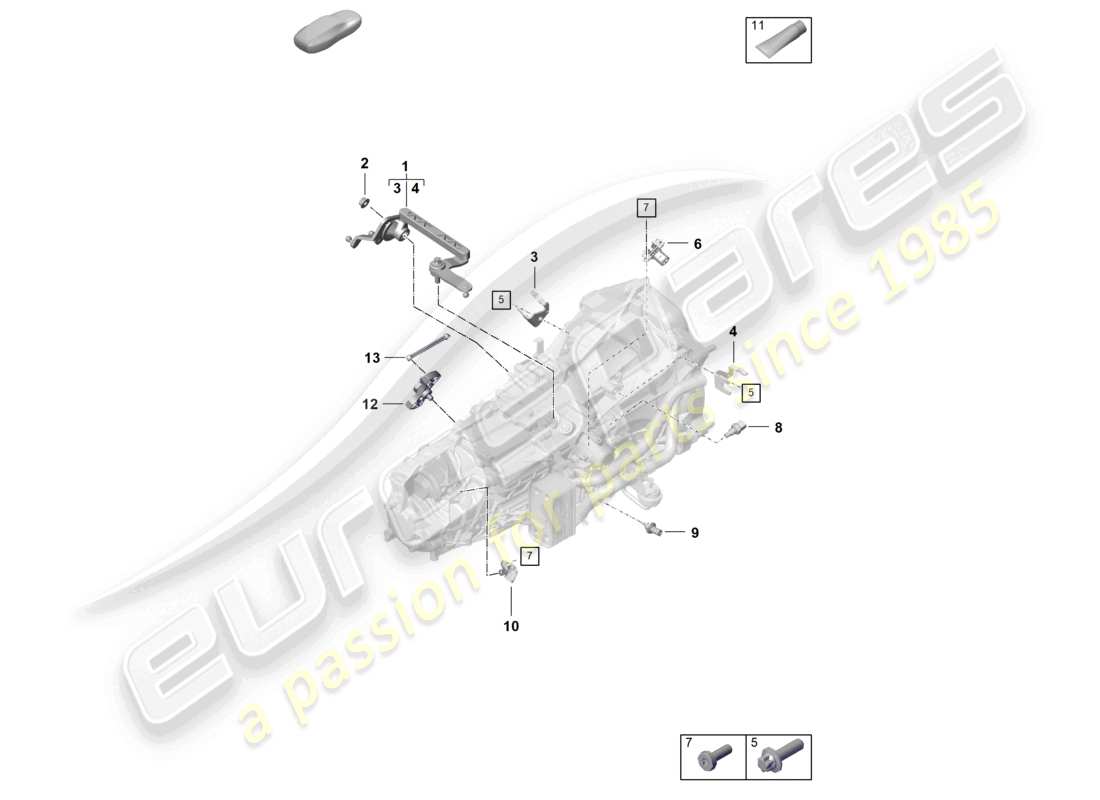 porsche 2022 (718 boxster spyder) cambio manuale parti singole diagramma delle parti