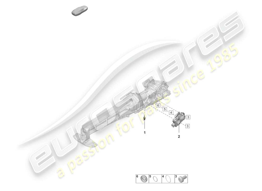 porsche 2024 (992-2 turbo / s) diagramma dei componenti dei sensori del differenziale dell'assale anteriore