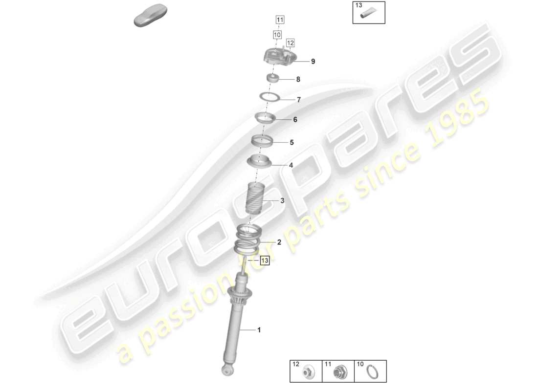 porsche 2022 (992-1 gt3/rs/st) sospensione ammortizzatori diagramma delle parti