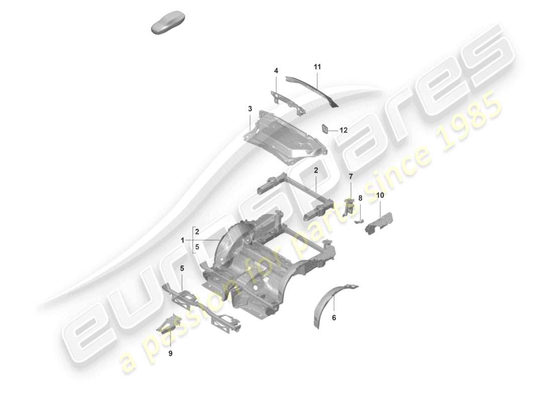 porsche 2023 (992-1 gt3/rs/st) estremità posteriore diagramma delle parti