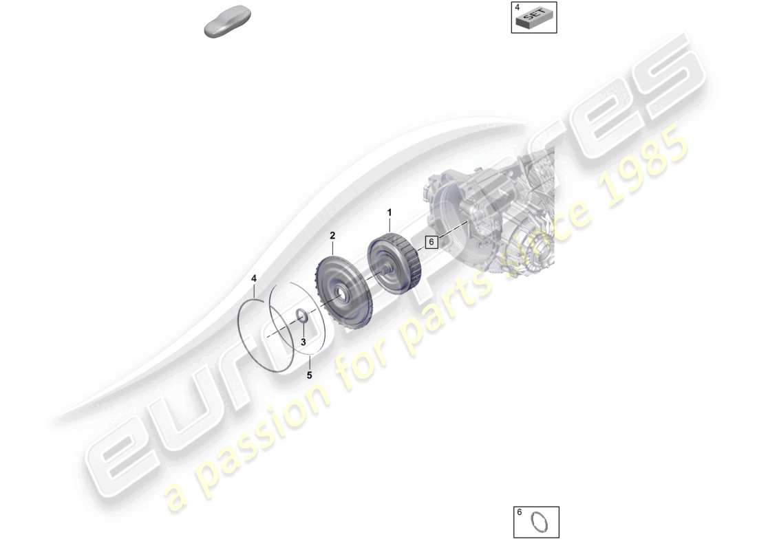 porsche 2021 (718 cayman gt4) - pdk - schema ricambi frizione cambio a doppia frizione