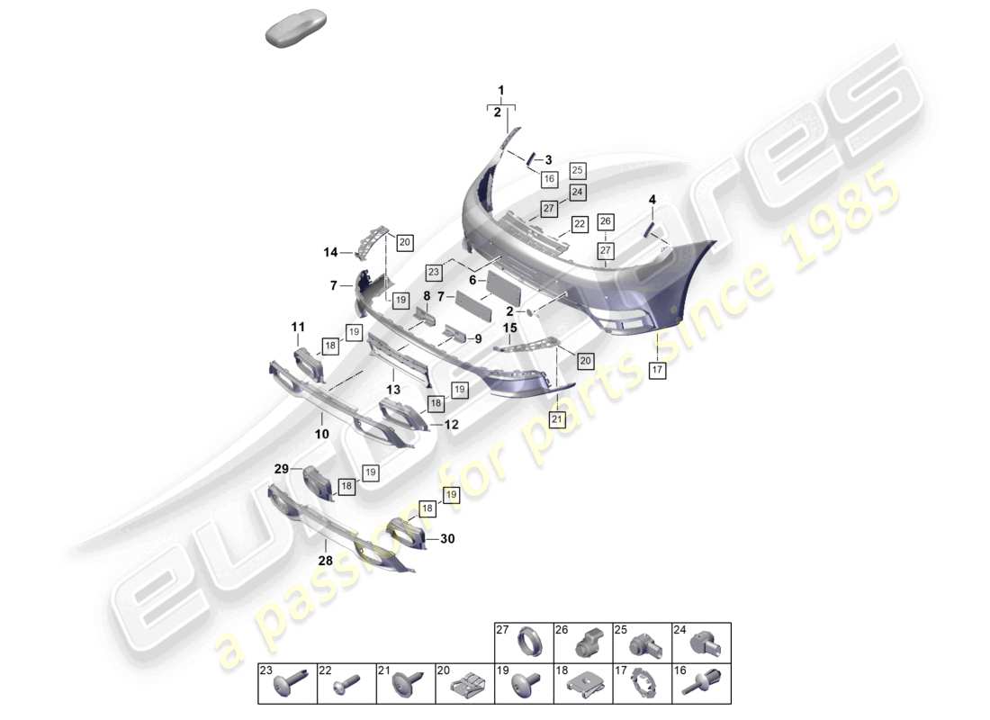 un diagramma delle parti dal catalogo delle parti porsche 2025 (992-2)