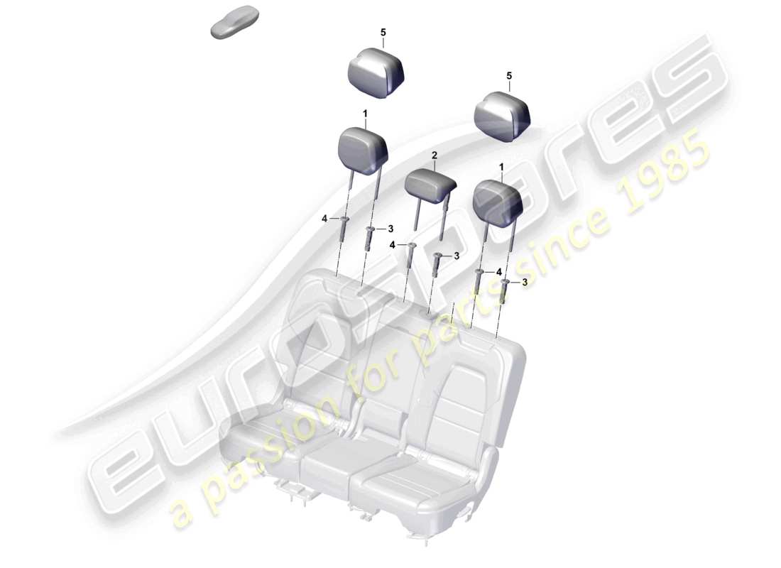 porsche 2023 (cayenne e3 pa) fissaggi posteriori del poggiatesta diagramma delle parti