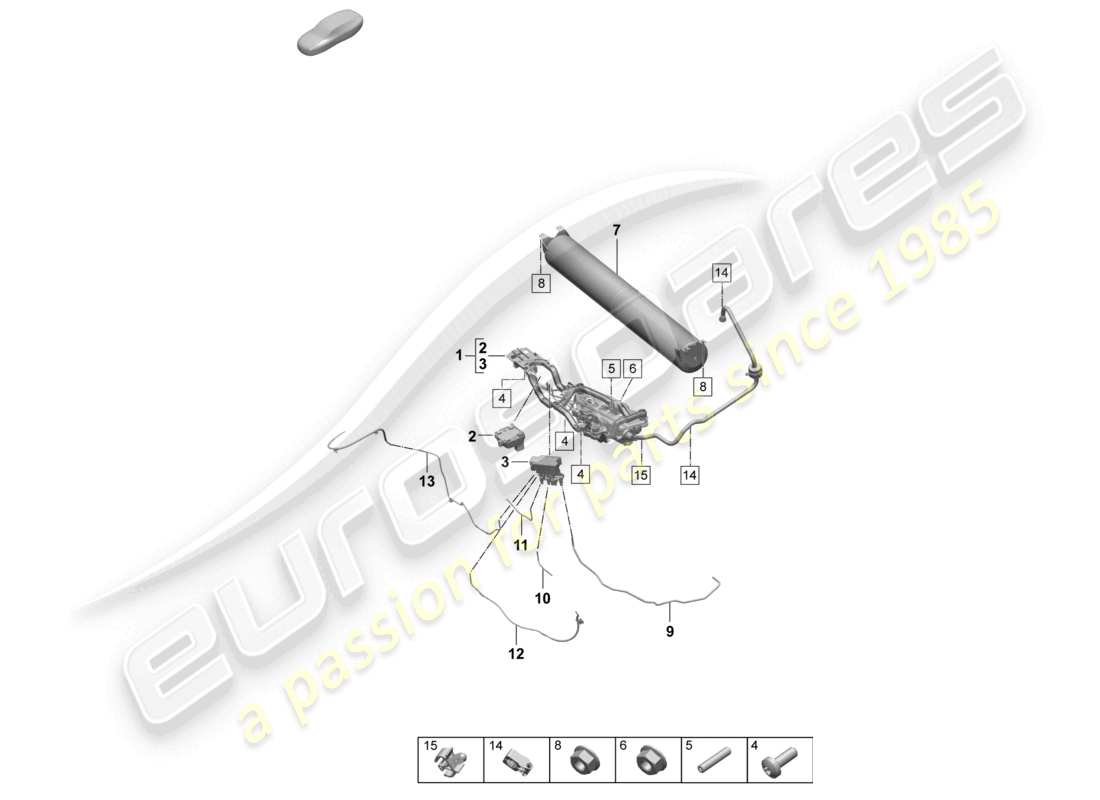 porsche 2026 (taycan 9j1-2) unità di alimentazione dell'aria del compressore diagramma delle parti