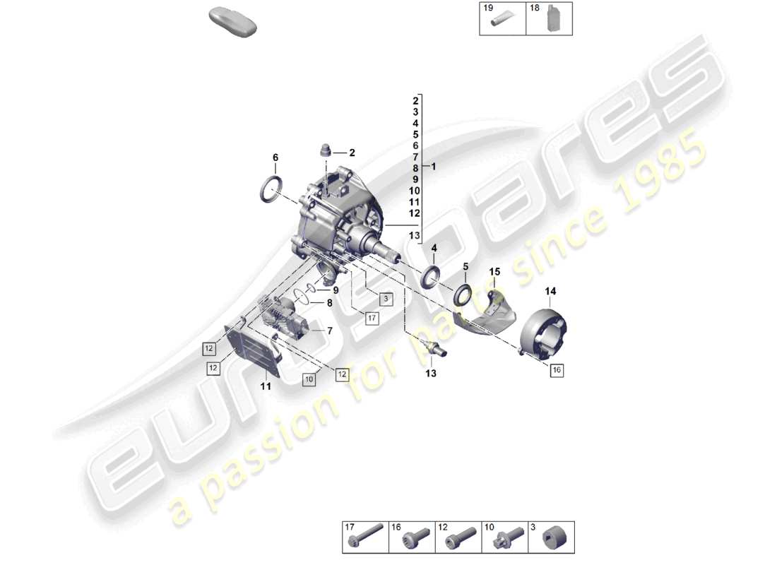 porsche 2023 (cayenne e3 pa) scatola di trasferimento pronta per l'installazione diagramma delle parti