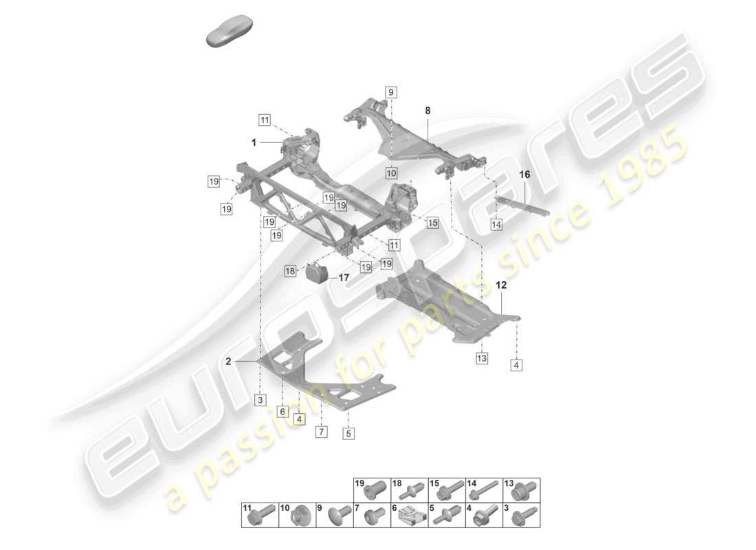 porsche 2024 (panamera 971-2) traversa telaio di supporto piastra di protezione diagramma delle parti