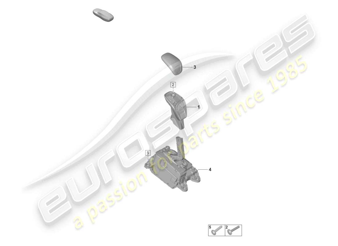 porsche 2021 (panamera 971-2) schema automatico delle parti della leva selettrice