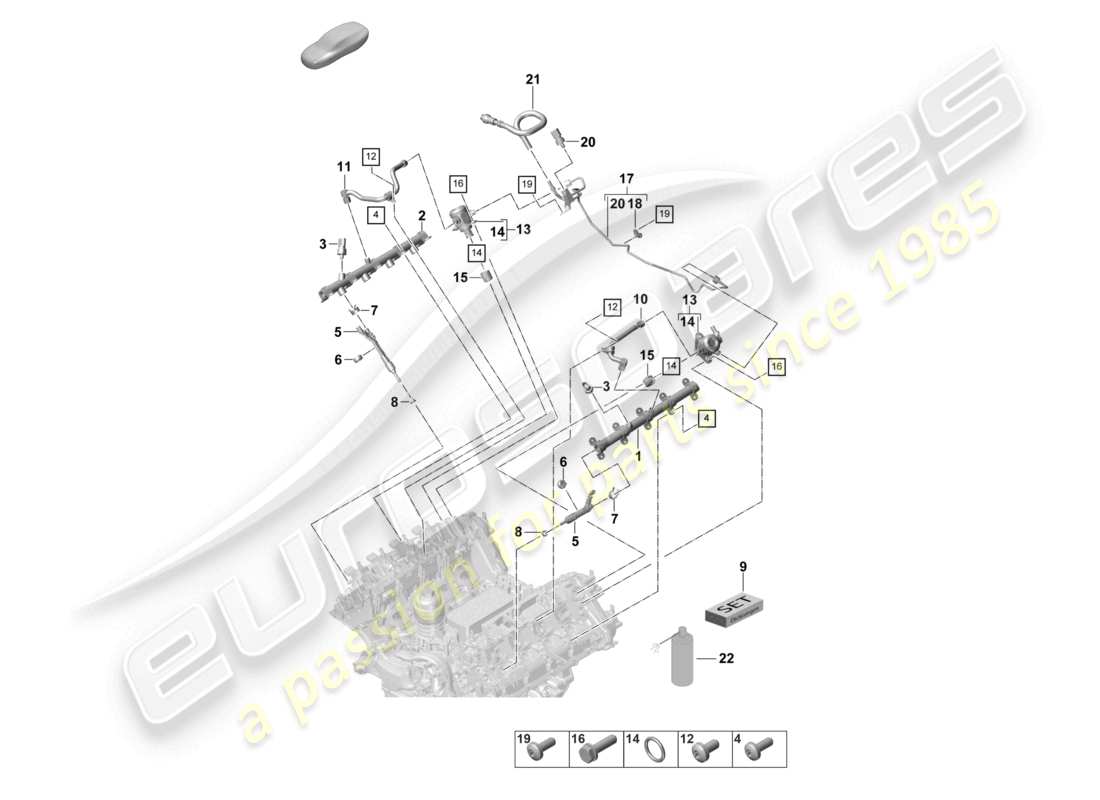 porsche 2024 (panamera 971-2) schema elettrico della pompa ad alta pressione dell'iniettore ad alta pressione del tubo di raccolta del carburante