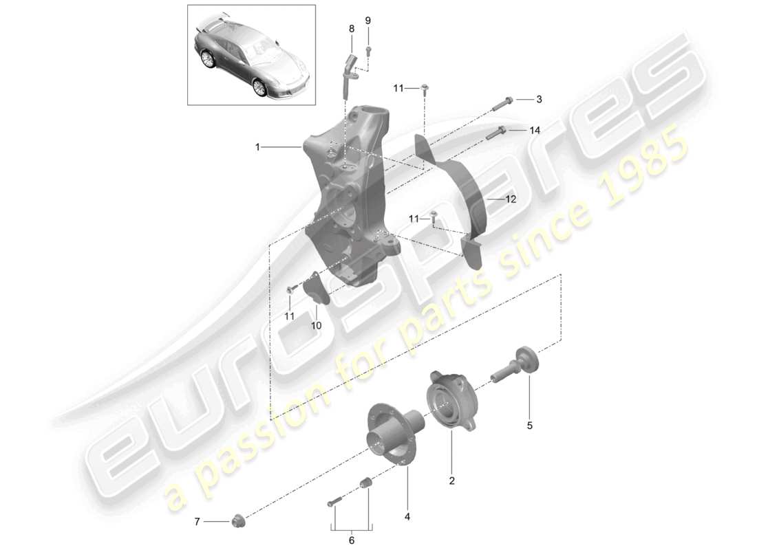 porsche 2021 (991-2 r/gt3/rs) supporto ruota mozzo ruota d - mj 2019>>diagramma componente speedster