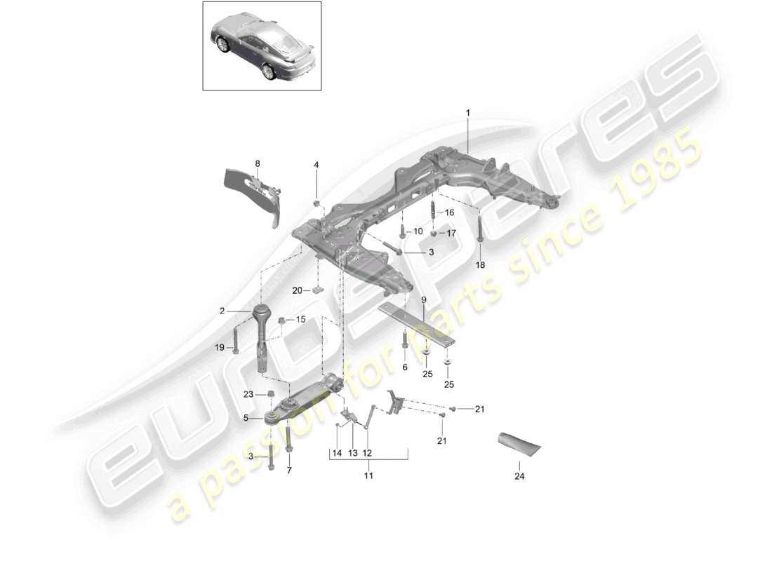 porsche 2021 (991-2 r/gt3/rs) traversa wishbone d >>- mj 2017 diagramma delle parti