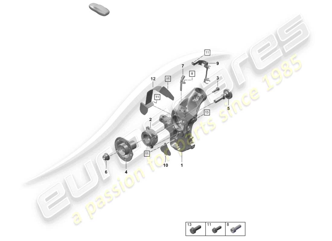 porsche 2025 (718 boxster spyder) supporto ruota mozzo ruota diagramma delle parti