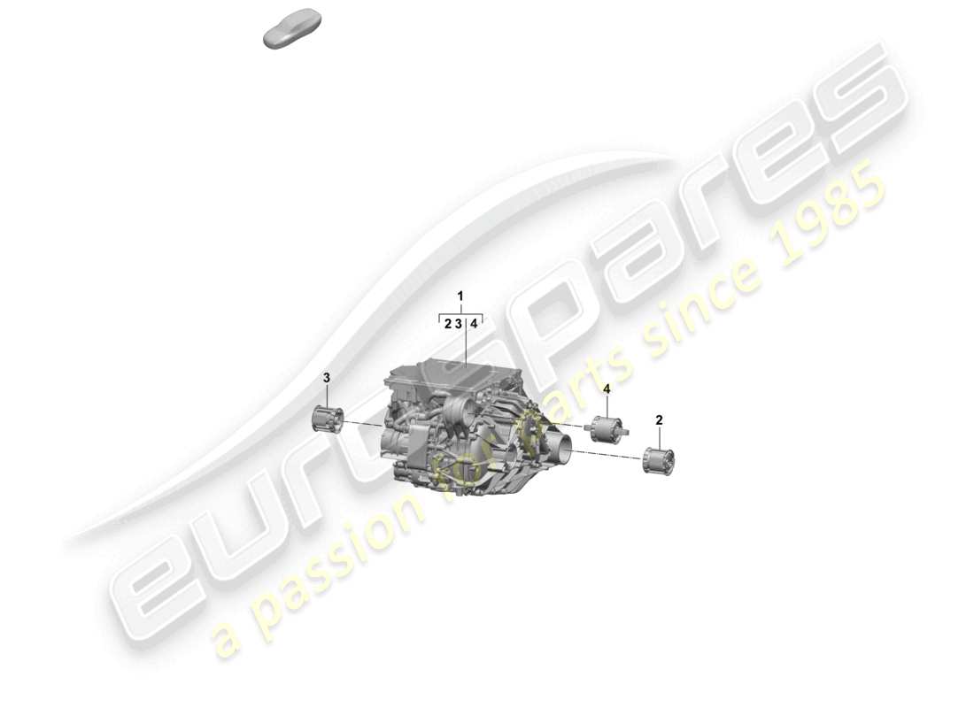 porsche 2025 (macan-e) schema elettrico del motore di trazione per l'assale anteriore con trazione elettrica