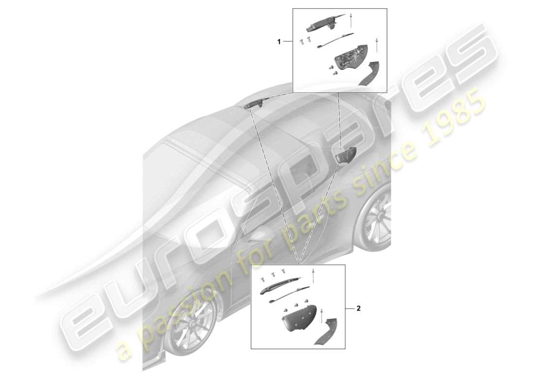 porsche 2021 (991-2 r/gt3/rs) meccanismo di bloccaggio posteriore diagramma delle parti