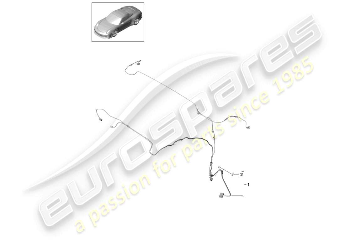 porsche 2021 (991-2 r/gt3/rs) set di cablaggio per il fermo della capote microinterruttore schema delle parti