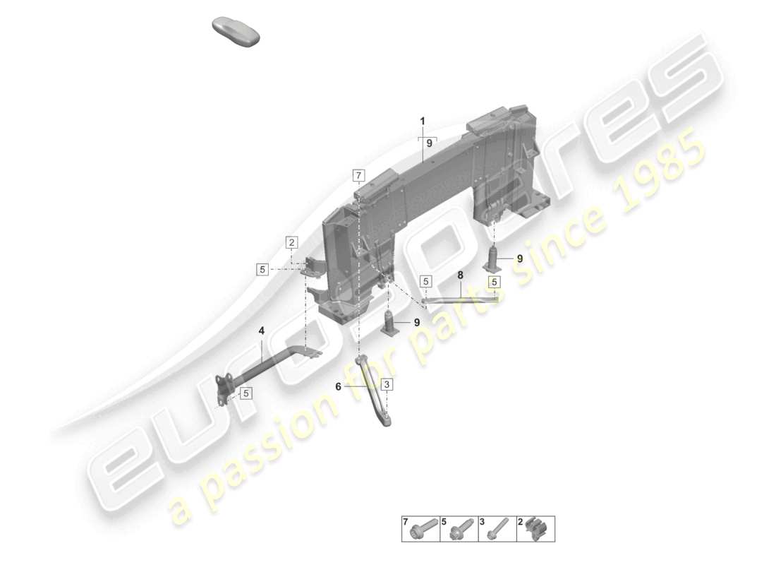 porsche 2021 (992-1 turbo / s) barra di protezione antiribaltamento diagramma delle parti