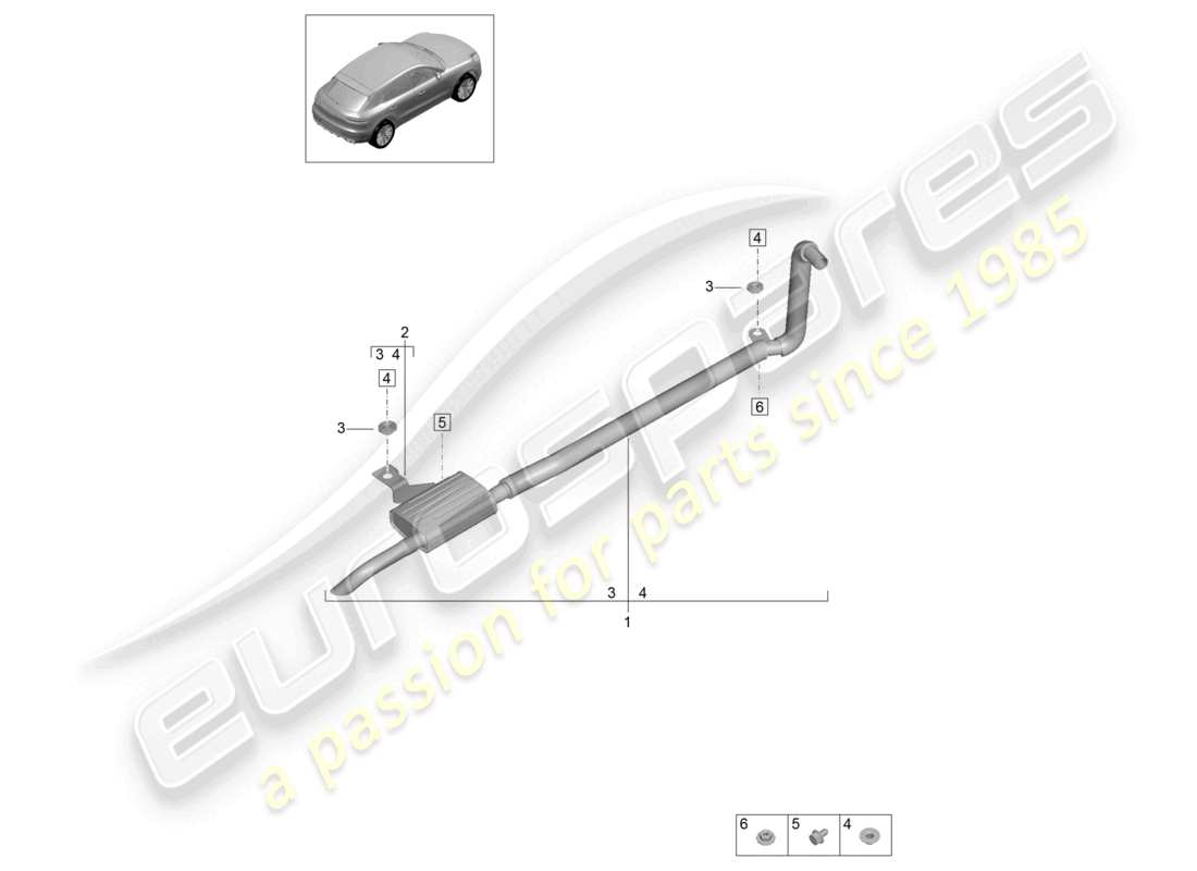 porsche 2021 (macan) schema elettrico del sistema di scarico per veicoli con riscaldamento ausiliario