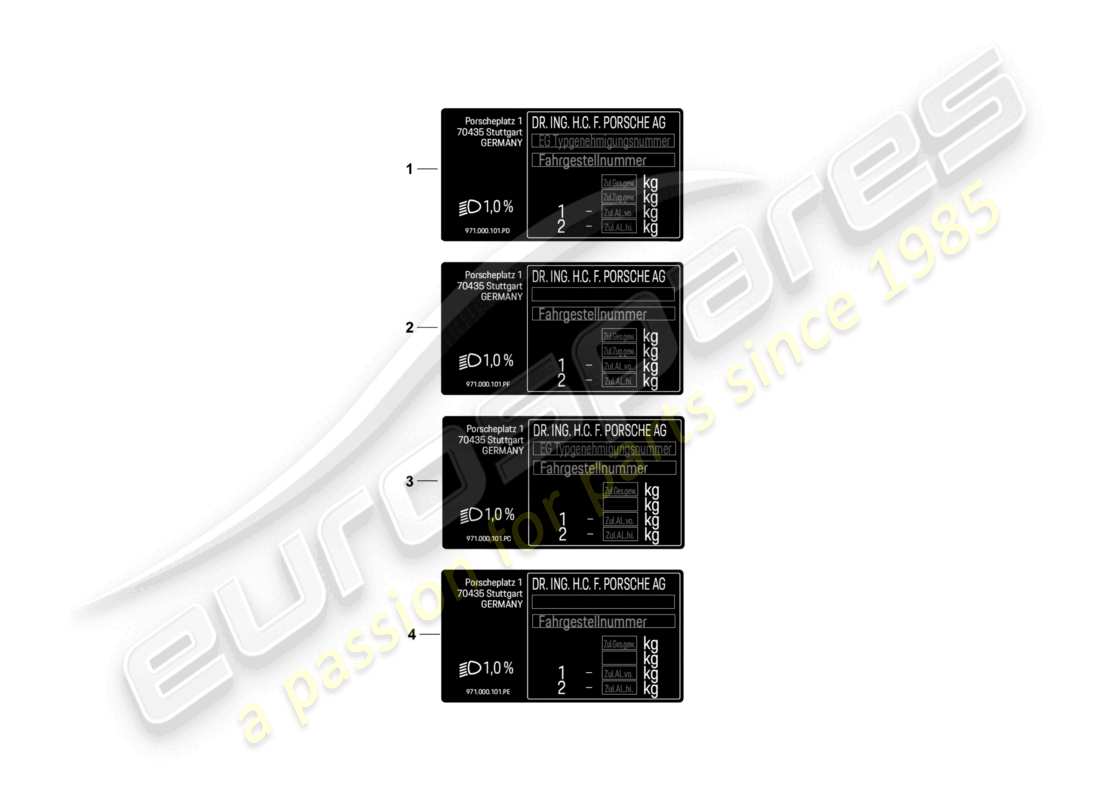 porsche 2021 (panamera 971-2) tag dati d - mj 2022>> diagramma delle parti