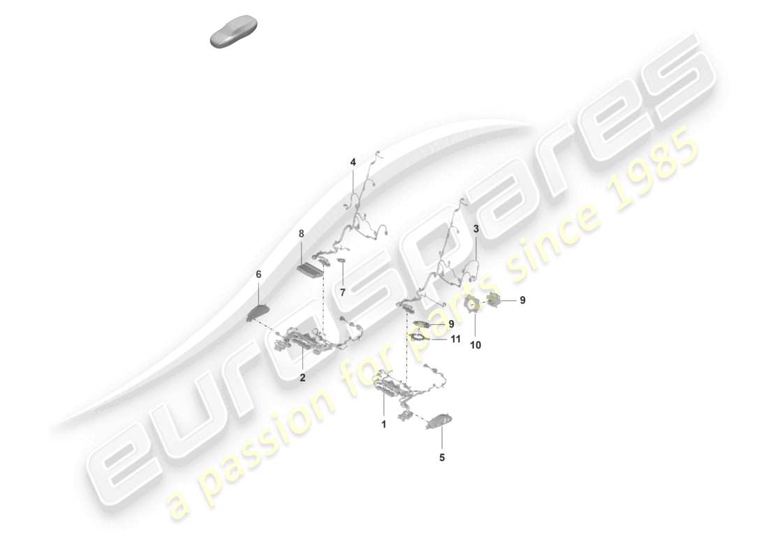 porsche 2024 (panamera 971-2) cablaggi schienale del sedile sedile comfort schema delle parti