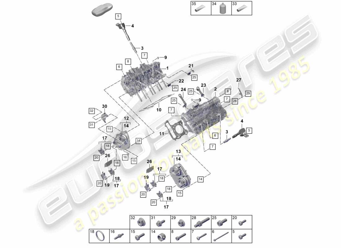 porsche 2023 (cayenne e3 pa) testata diagramma delle parti