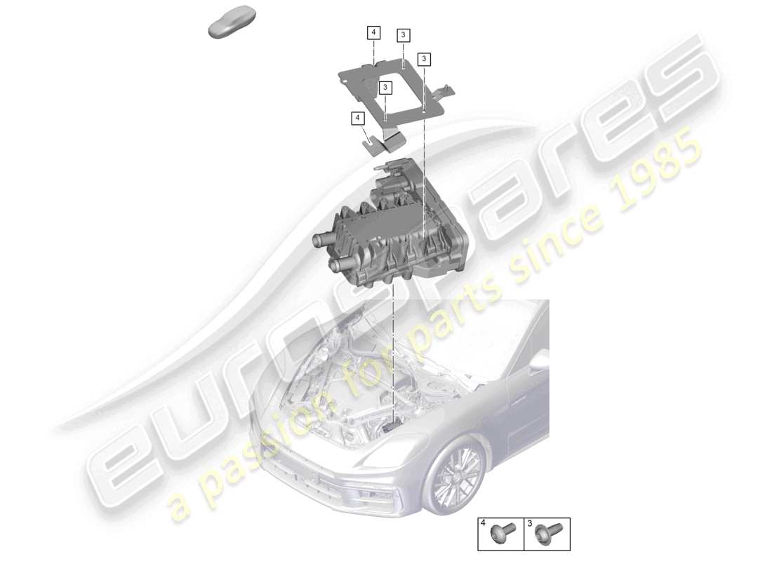 porsche 2025 (panamera 976) schema delle parti del riscaldamento ad alta tensione (ptc)