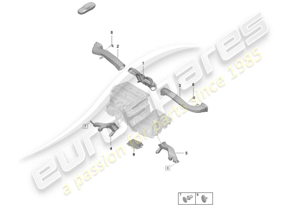 porsche 2026 (992-2 gt3) aria condizionata guida aria interna diagramma delle parti