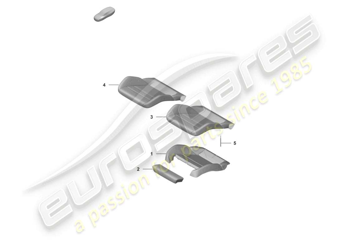porsche 2022 (992-1 gt3/rs/st) parte in schiuma rivestimento del sedile sedile sportivo plus per modelli con sedili regolabili elettricamente 18-way diagramma delle parti