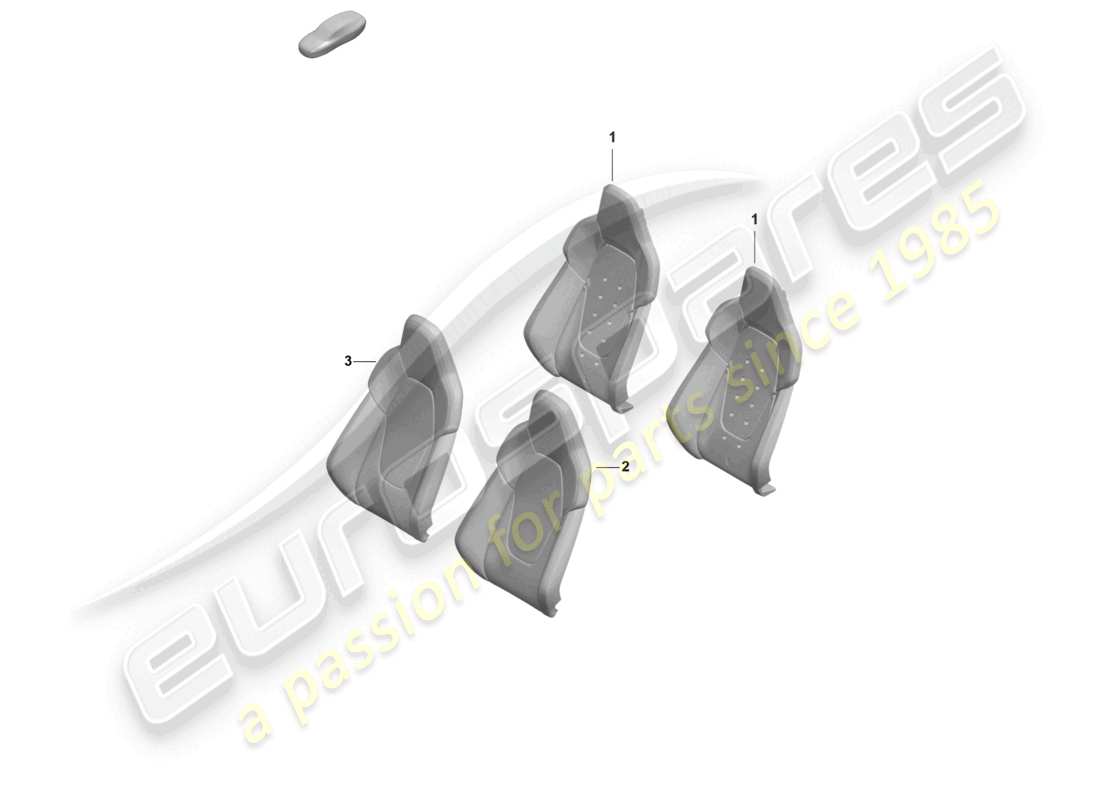 porsche 2022 (992-1 gt3/rs/st) parte in schiuma rivestimento dello schienale sedile sportivo parte plus diagramma