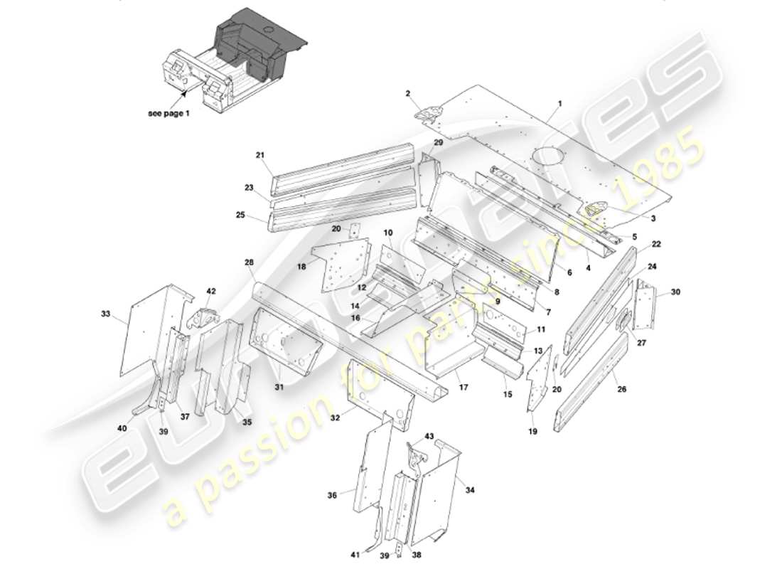 aston martin vanquish (2001) underbody2 diagramma delle parti