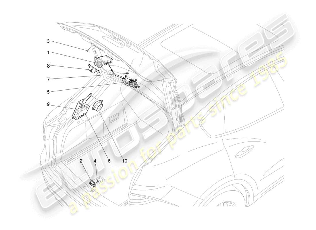 maserati levante (2020) comando apertura portellone posteriore diagramma delle parti