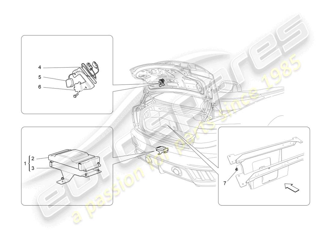 maserati grancabrio mc (2013) diagramma delle parti del sistema di allarme e immobilizzatore