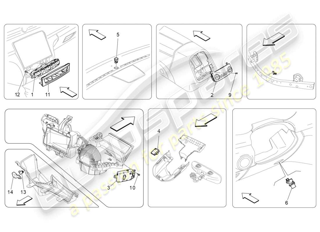 maserati quattroporte (2018) unità a/c: schema delle parti controllo elettronico