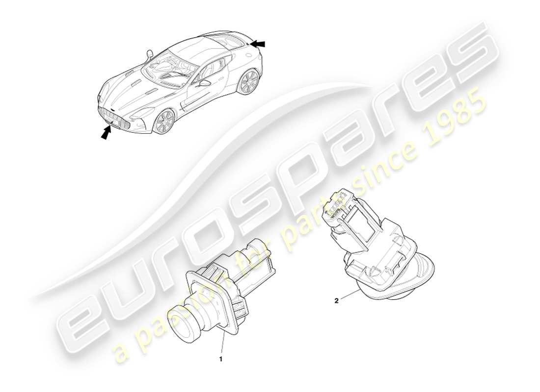 aston martin one-77 (2011) diagramma delle parti dei sensori di parcheggio