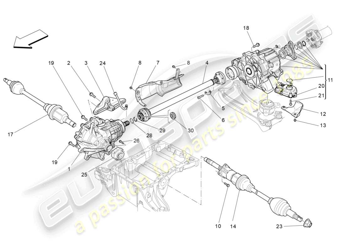 maserati levante zenga (2020) ruote anteriori trasmissione schema delle parti