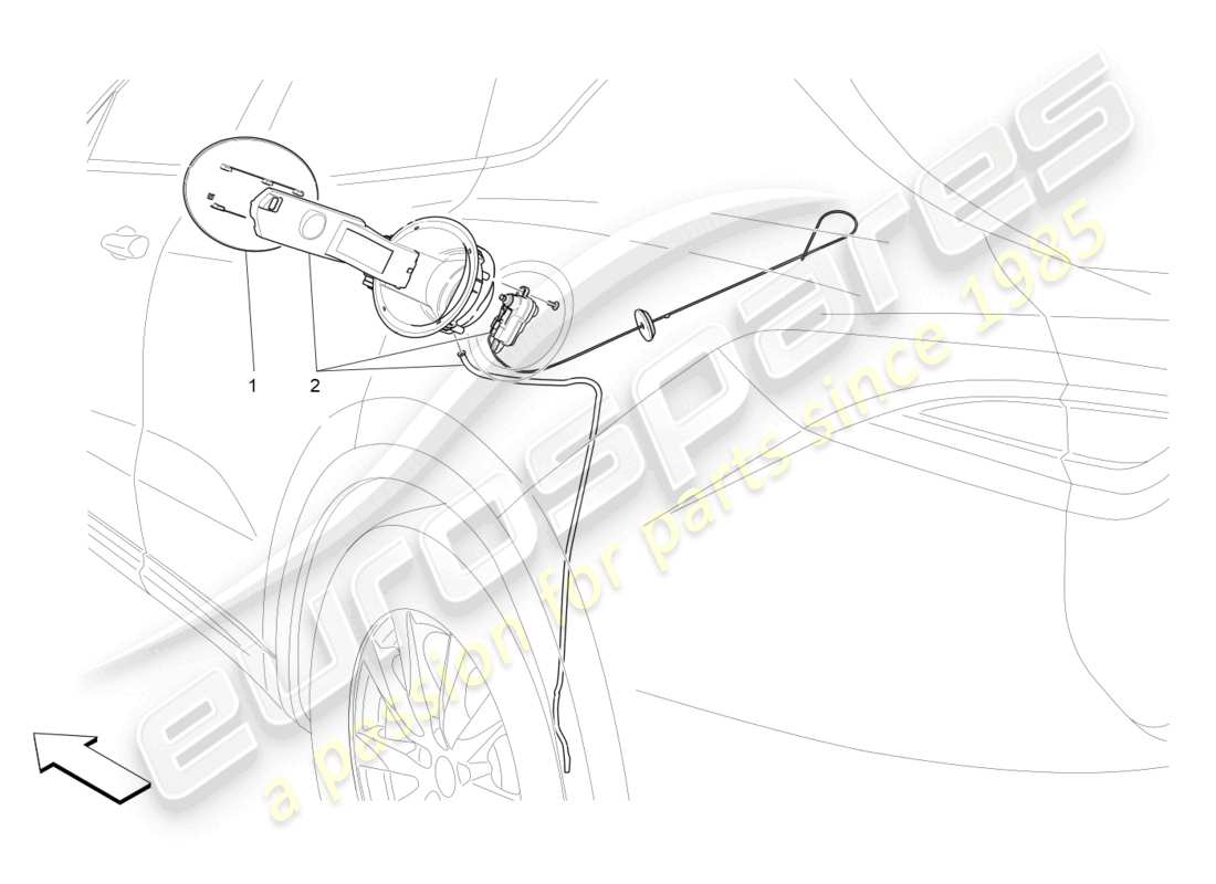 maserati levante (2020) sportello e comandi serbatoio carburante diagramma delle parti