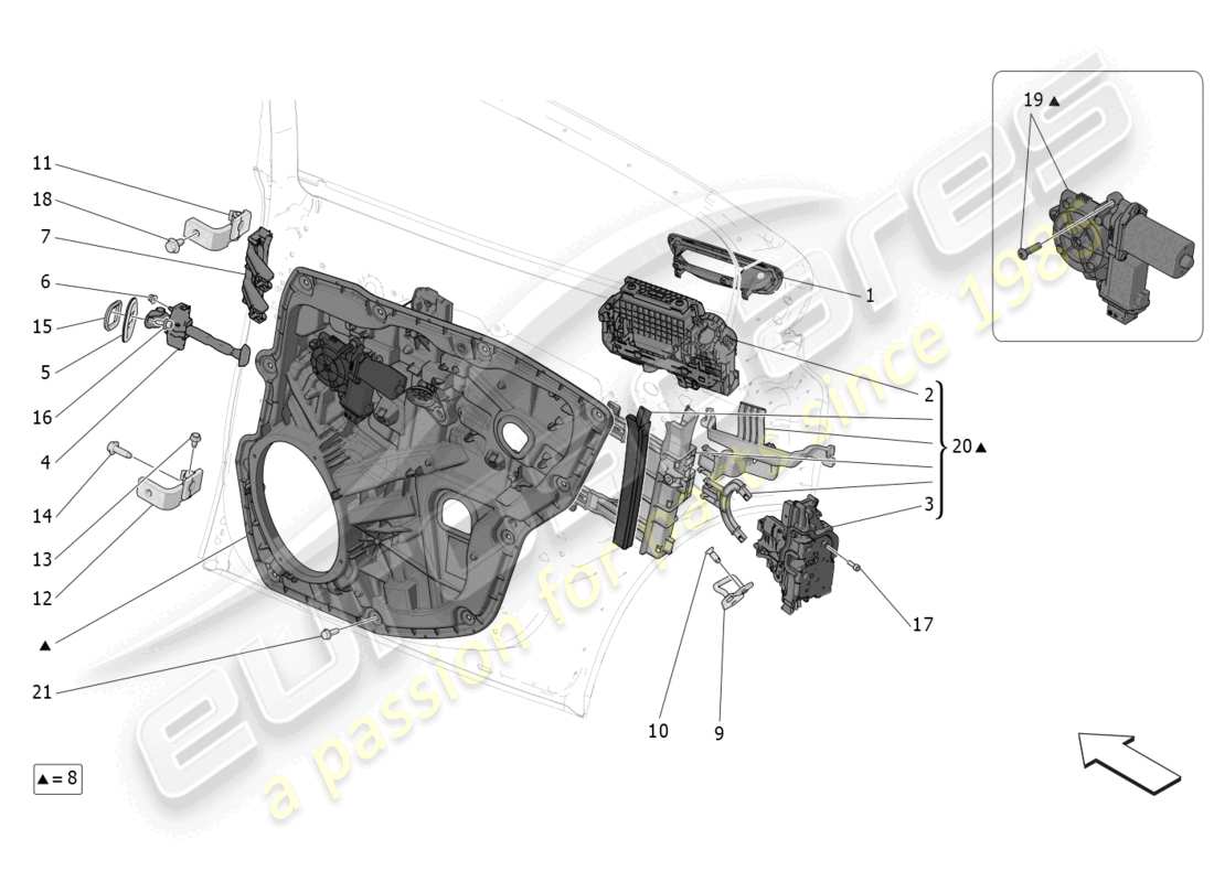 maserati grecale trofeo (2023) porte posteriori: meccanismi schema particolare