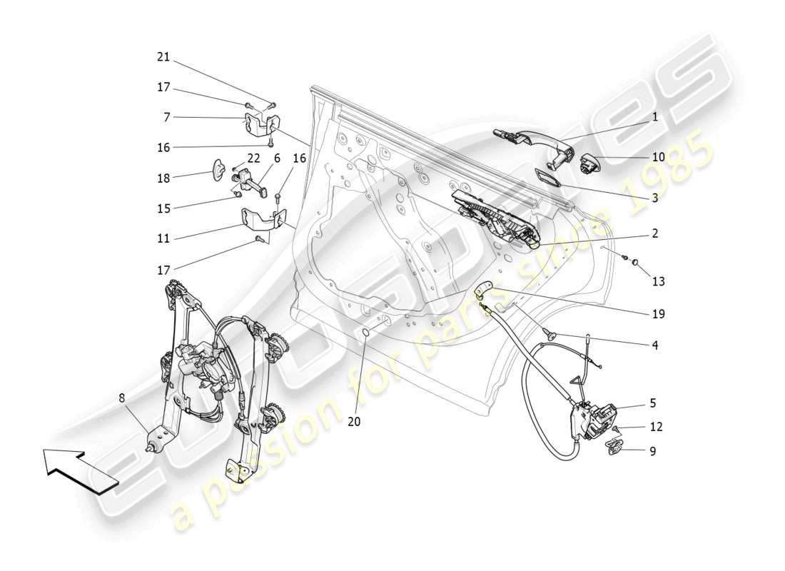 maserati levante zenga (2020) porte posteriori: meccanismi schema particolare