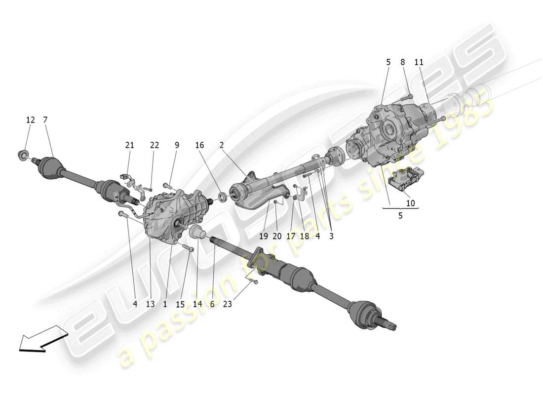 maserati grecale trofeo (2023) ruote anteriori trasmissione schema delle parti